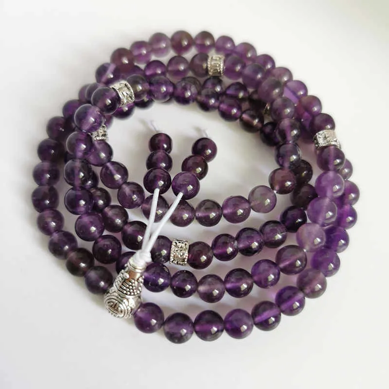 Bracelet Mala de méditation en améthyste naturelle