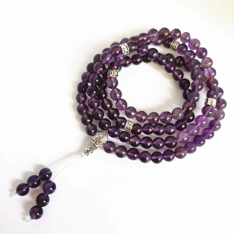 Bracelet Mala de méditation en améthyste naturelle