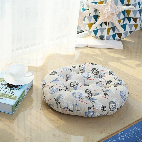 Coussins de Siège Futon Ronds Zabuton pour Tatami - Coussin de Méditation Yoga pour Fenêtre Baie et Patio Swing