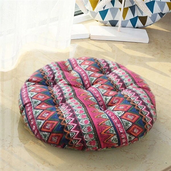Coussins de Siège Futon Ronds Zabuton pour Tatami - Coussin de Méditation Yoga pour Fenêtre Baie et Patio Swing