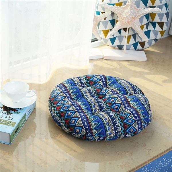 Coussins de Siège Futon Ronds Zabuton pour Tatami - Coussin de Méditation Yoga pour Fenêtre Baie et Patio Swing