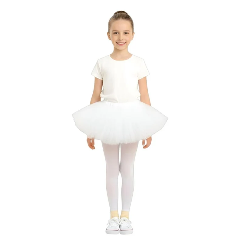 White Footless Tights for Kids