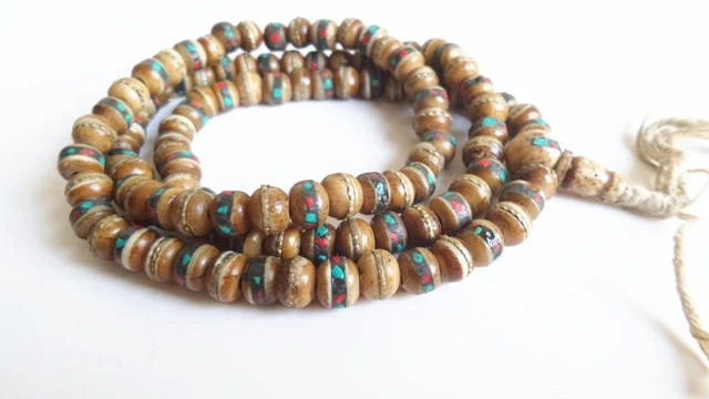 Mala tibétain en os de Yak