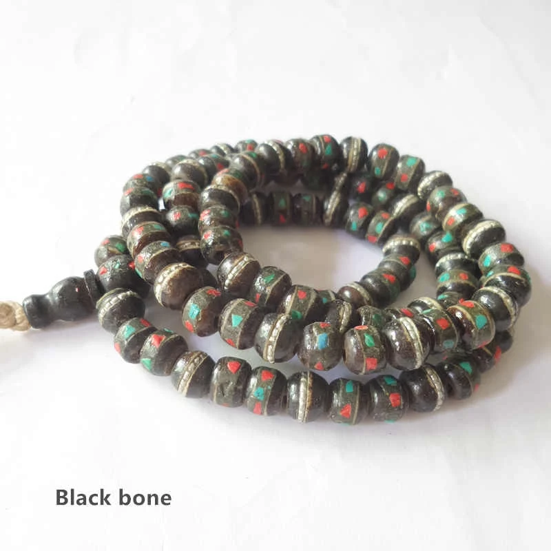 Mala tibétain en os de Yak