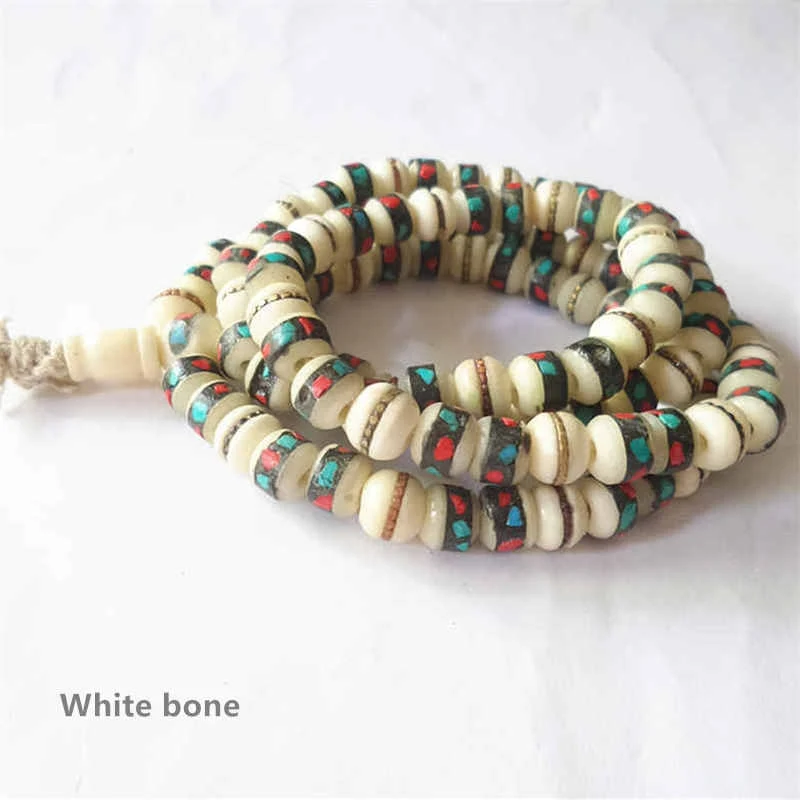 Mala tibétain en os de Yak
