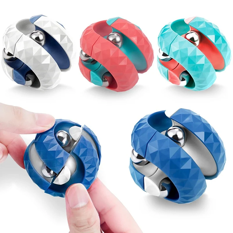 Jouet anti stress rotatif avec billes trackball magnétique