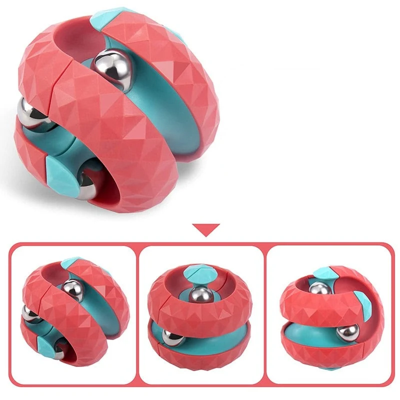 Jouet anti stress rotatif avec billes trackball magnétique