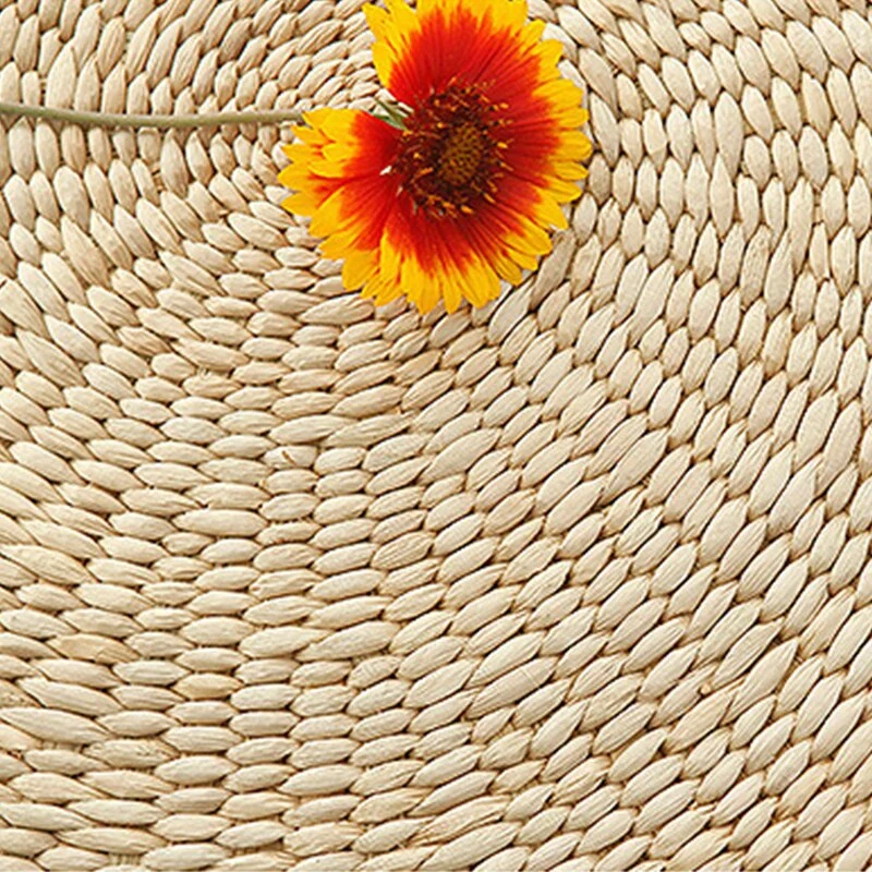 Coussin de Méditation Tatami en Paille Tissée à la Main