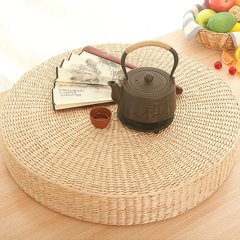 Coussin de Méditation Tatami en Paille Tissée à la Main