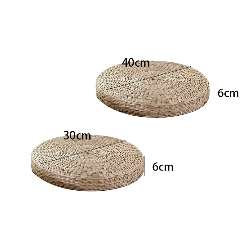 Coussin de Méditation Tatami en Paille Tissée à la Main