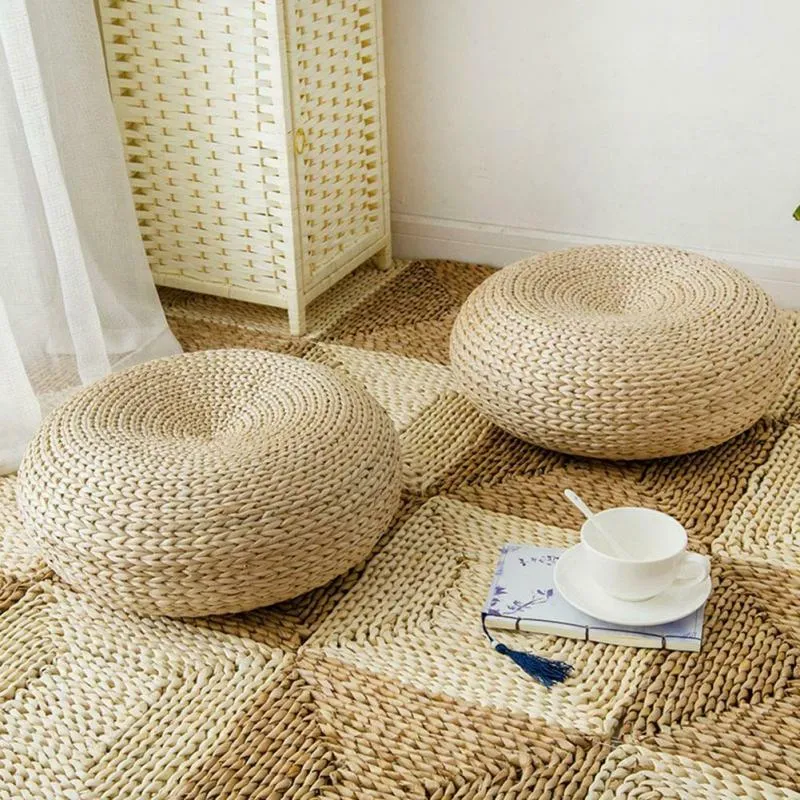 Coussin de Méditation en Paille Naturelle