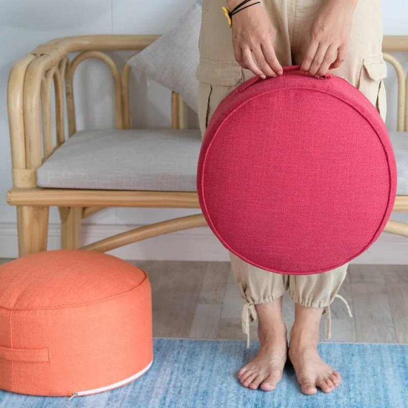 Coussin de Médiation et Siège Rond en Lin