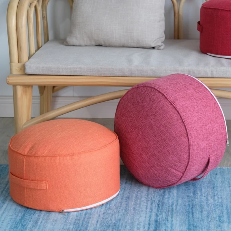 Coussin de Médiation et Siège Rond en Lin