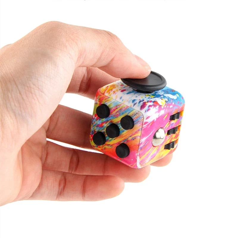 Cube anti-stress noir magnétique avec multiboutons