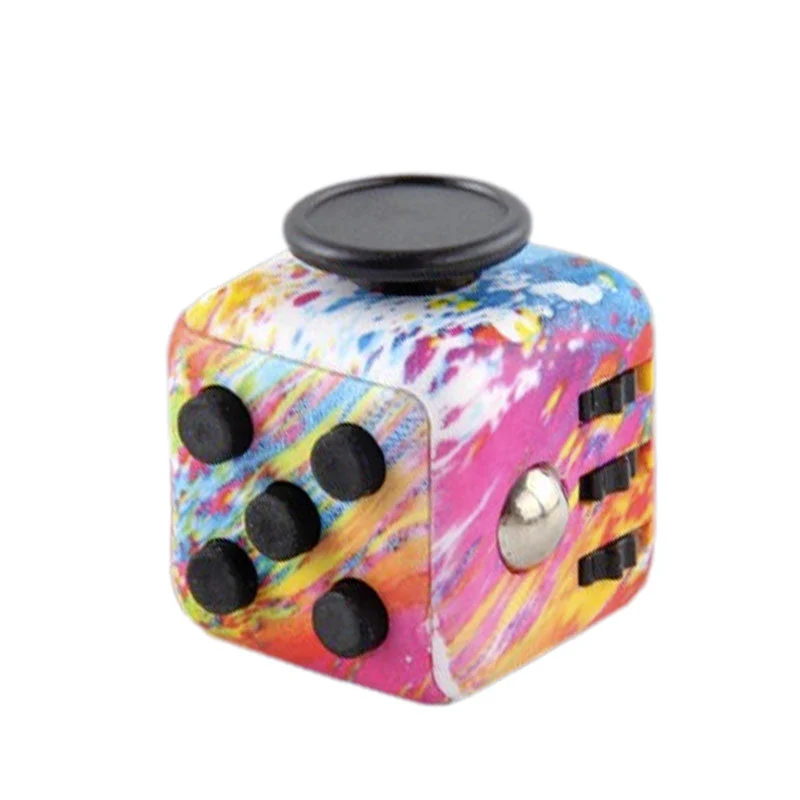 Cube anti-stress noir magnétique avec multiboutons