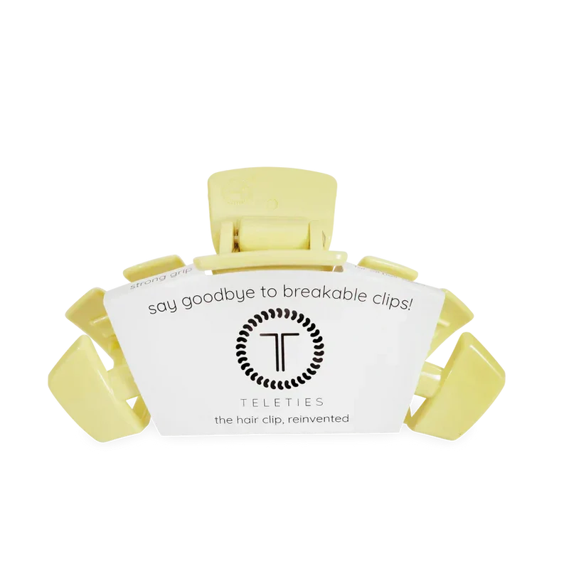 TELETIES Classic Claw Clip Buttercup Yellow Lightweight Hair Accessory Large