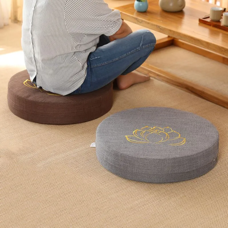 Coussin de Méditation en Tissu avec Texture Ferme