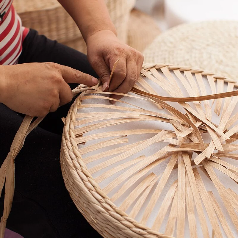 Coussin de Méditation Tatami en Paille Naturelle de Style Japonais