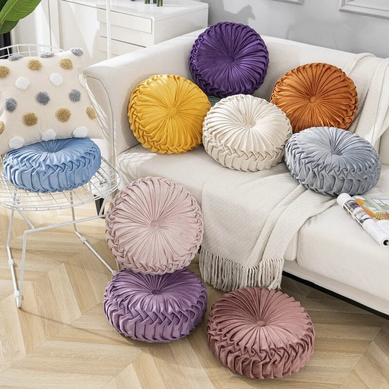 Coussin en Velours en Forme de Citrouille