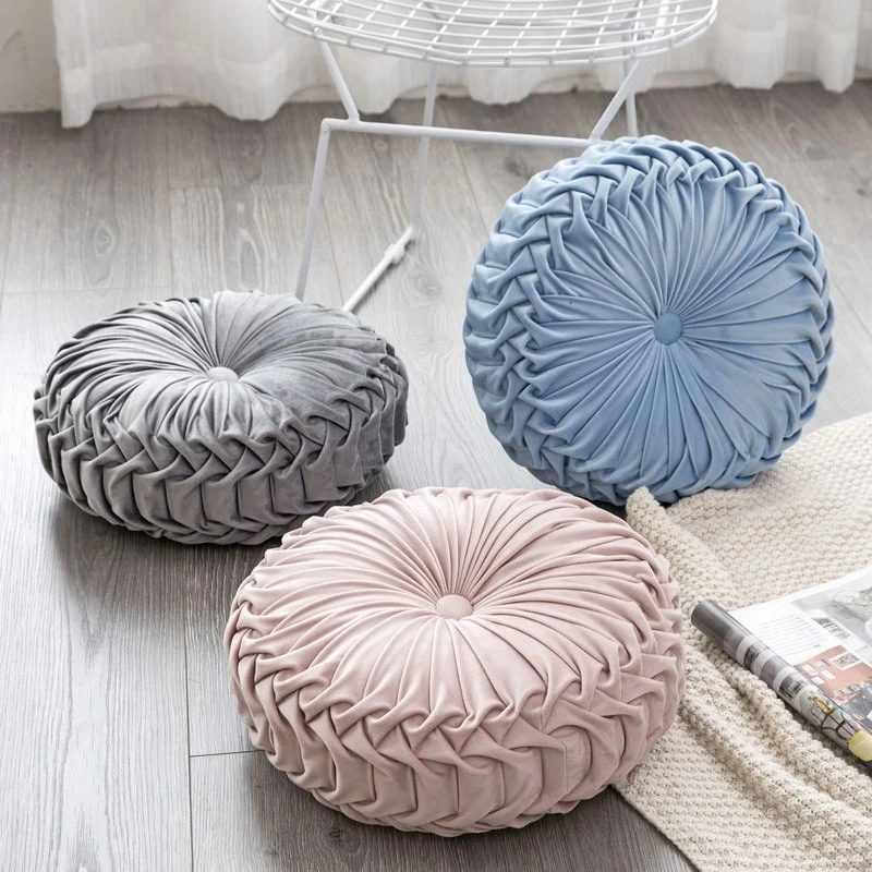Coussin en Velours en Forme de Citrouille