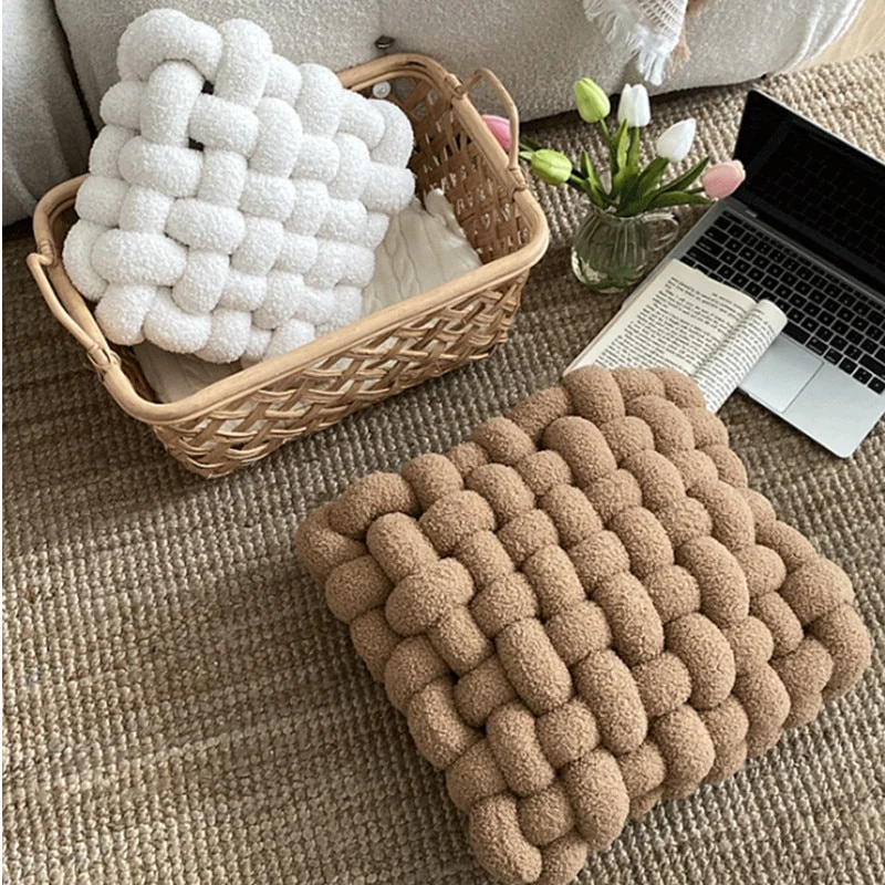 Coussin de Méditation Nordique en Forme de Nœud Doux
