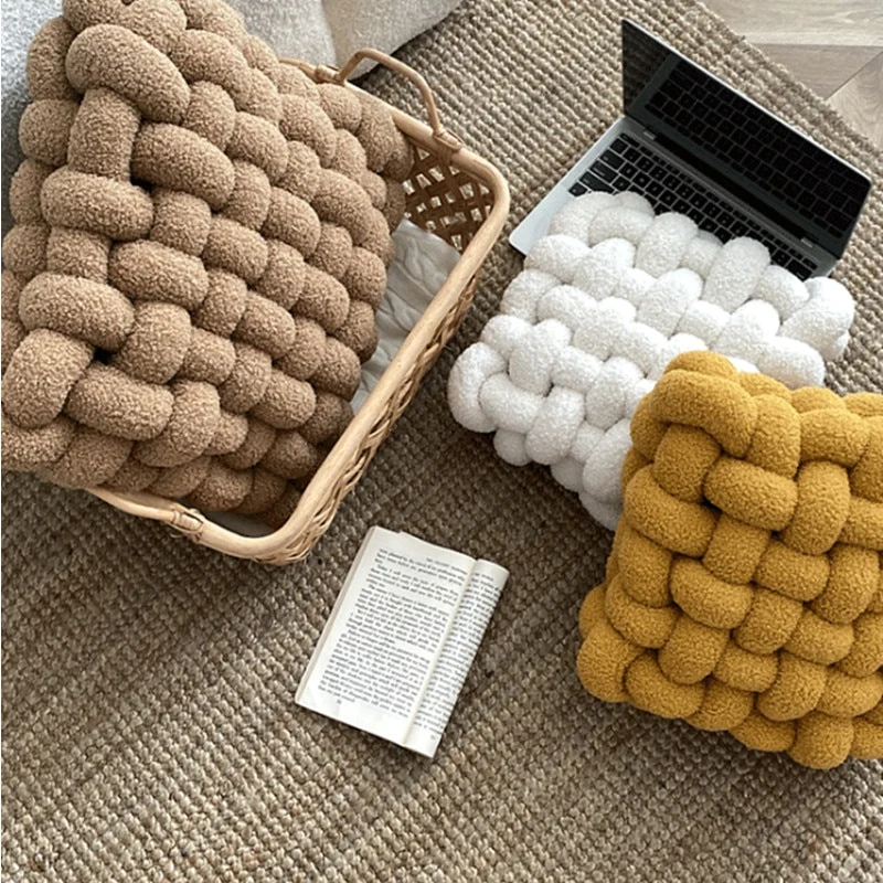 Coussin de Méditation Nordique en Forme de Nœud Doux
