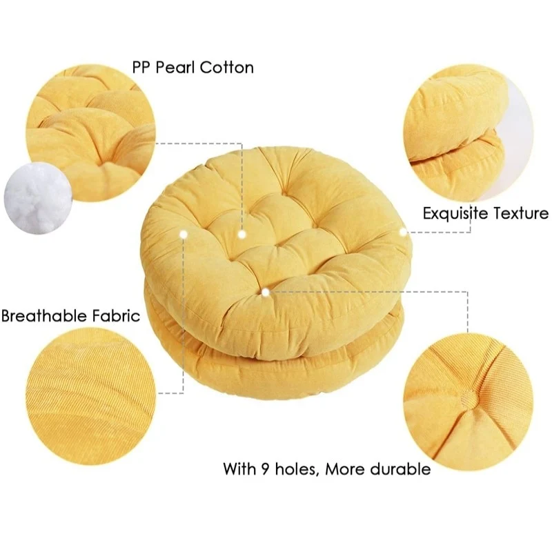 Coussin Rond de Méditation Inyahome Épais et Rembourré