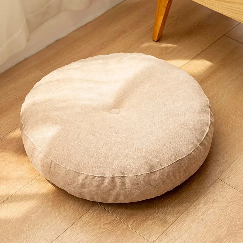 Grand Coussin de Méditation Rond en Lin Inyahome