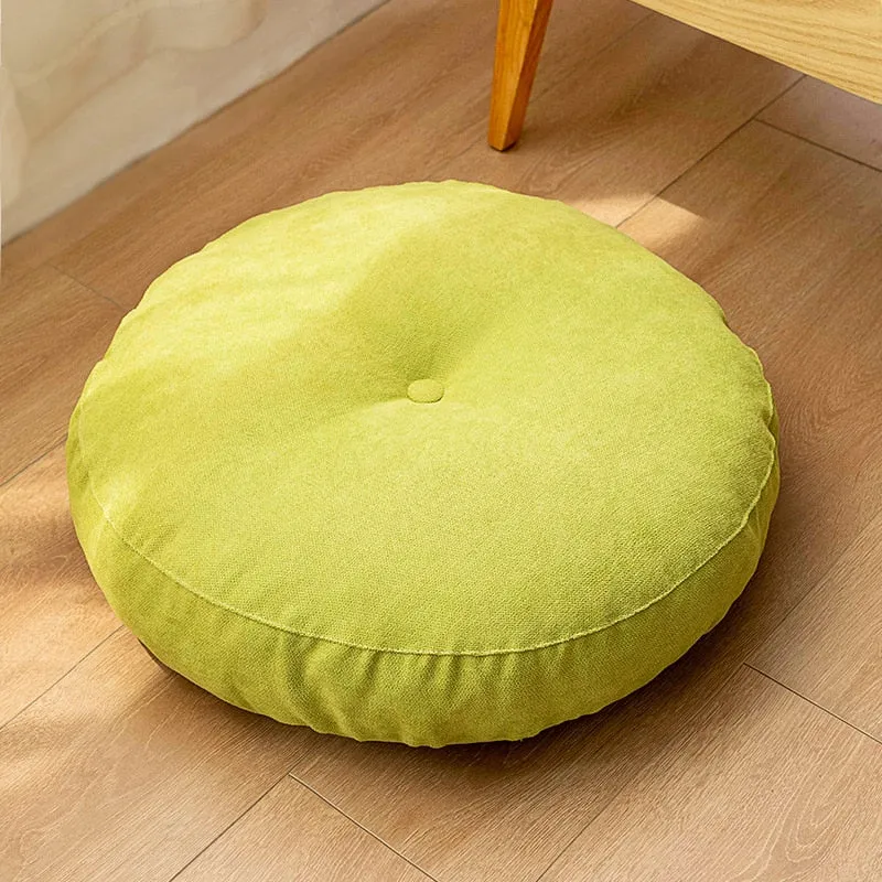 Grand Coussin de Méditation Rond en Lin Inyahome