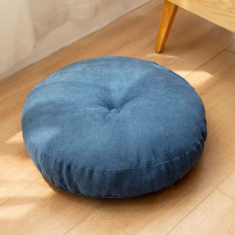 Grand Coussin de Méditation Rond en Lin Inyahome