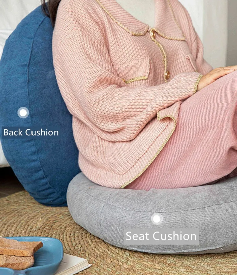 Grand Coussin de Méditation Rond en Lin Inyahome