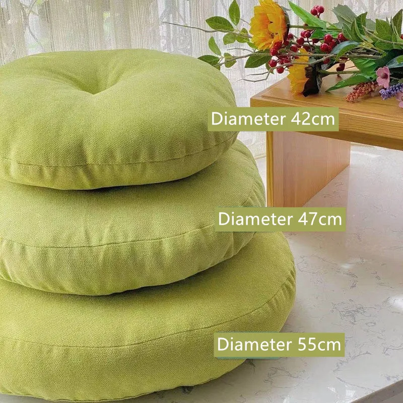 Grand Coussin de Méditation Rond en Lin Inyahome