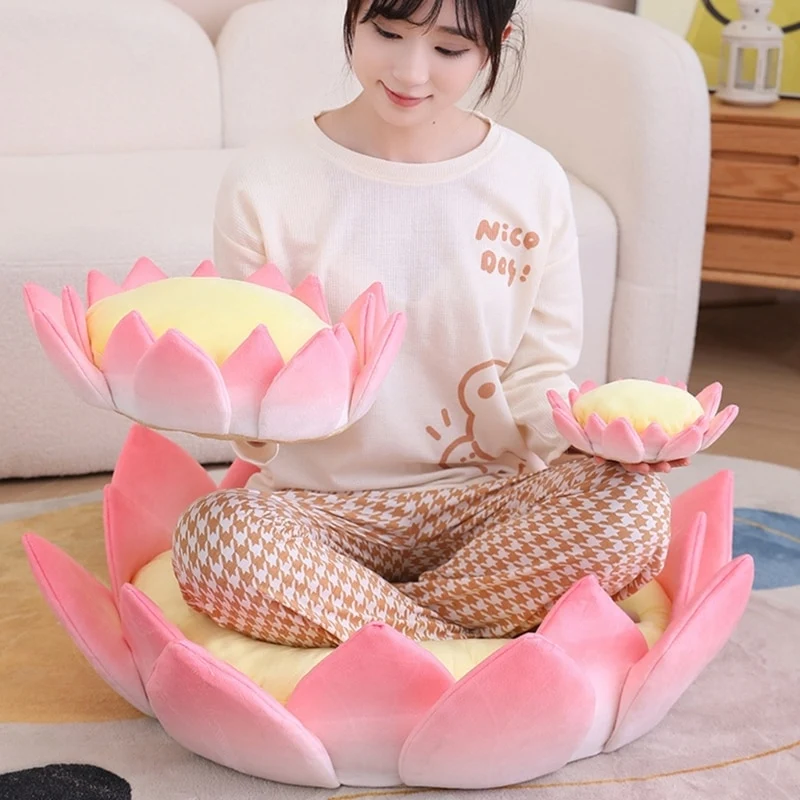 Coussin de Méditation en Forme de Fleur de Lotus 3D