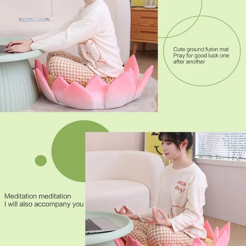 Coussin de Méditation en Forme de Fleur de Lotus 3D