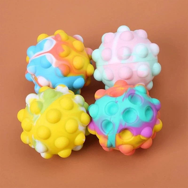 Balle antistress colorés 3D Pop It bleu