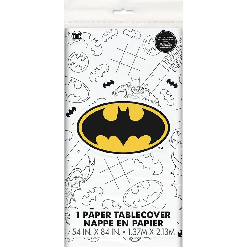 Batman Birthday Party Rectangular Colouring Paper Table Cover, 54 x 84 Inches, 1 Count