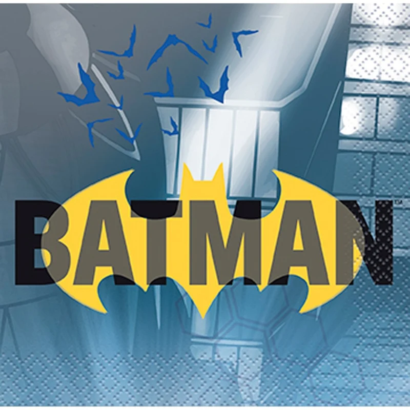 Batman Birthday Party Small Beverage Napkins, 16 Count