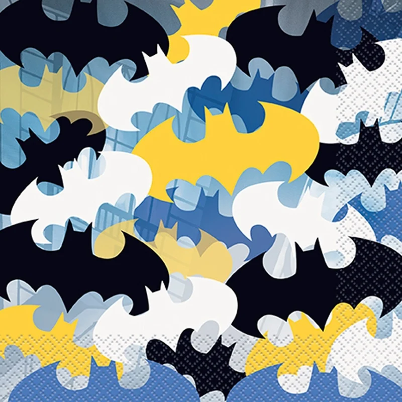 Batman Birthday Party Large Lunch Napkins, 16 Count