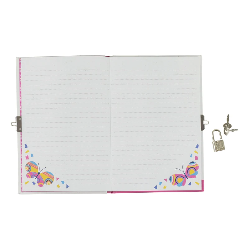 Tiger Tribe My Diary Butterflies A5 Lined Journal with Padlock