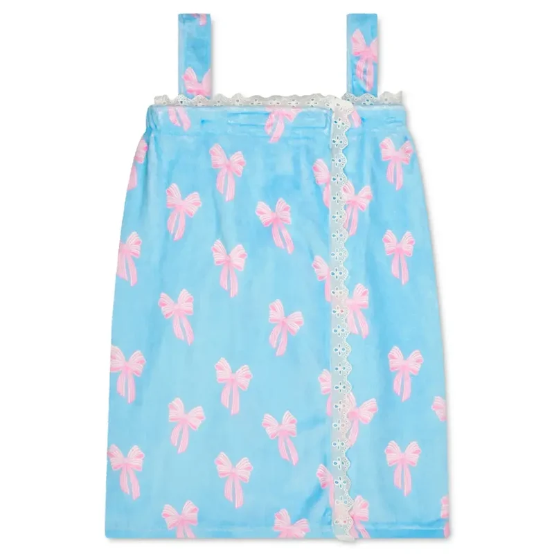 Iscream Spring Bows Youth Spa Wrap with Adjustable Velcro Straps