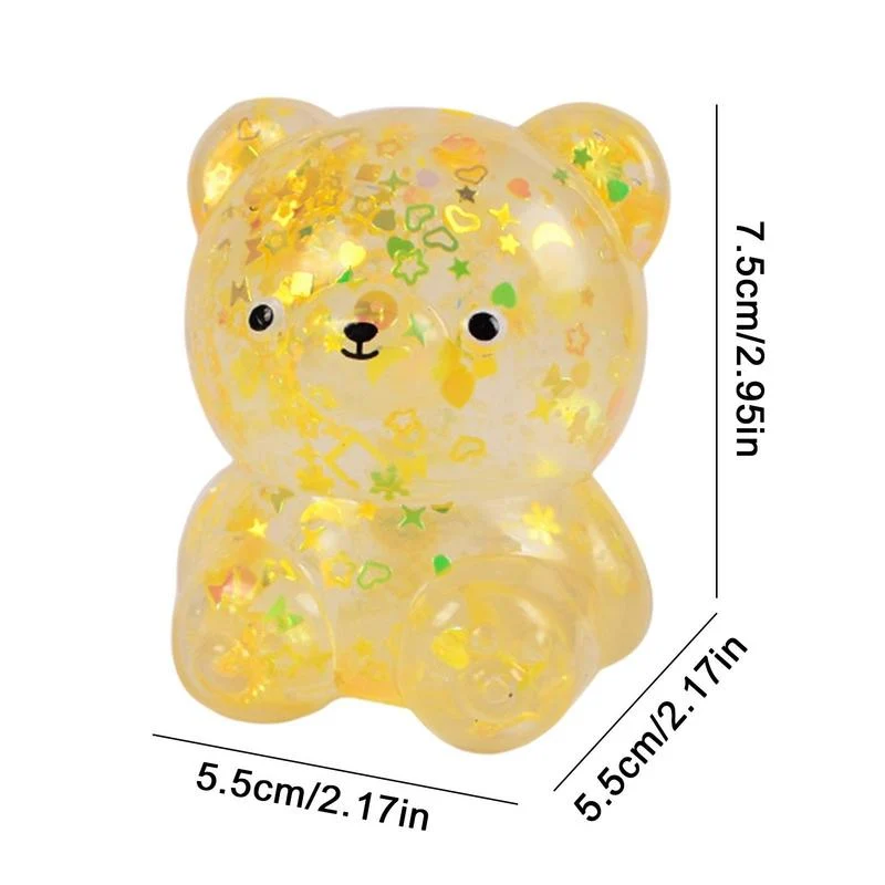 Balle antistress Super nounours à paillettes bleu