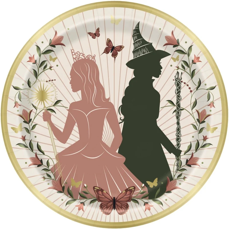 Wicked Large Round Lunch Paper Plates, 9 Inches, 8 Count
