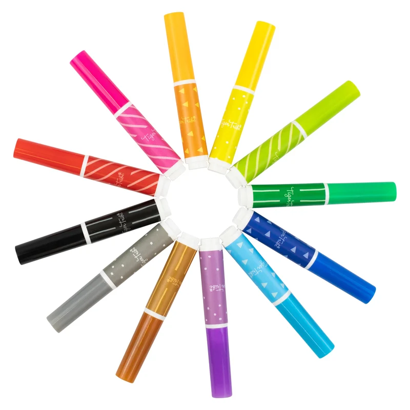Tiger Tribe Junior Markers 12-Pack Non-Toxic Washable Art Supplies