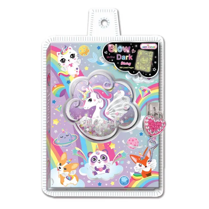 Diary with Lock & Keys Glow in the Dark Hot Focus