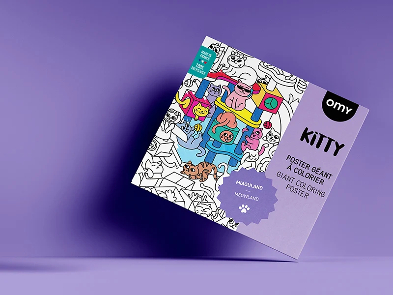 Poster géant à colorier - KITTY - OMY