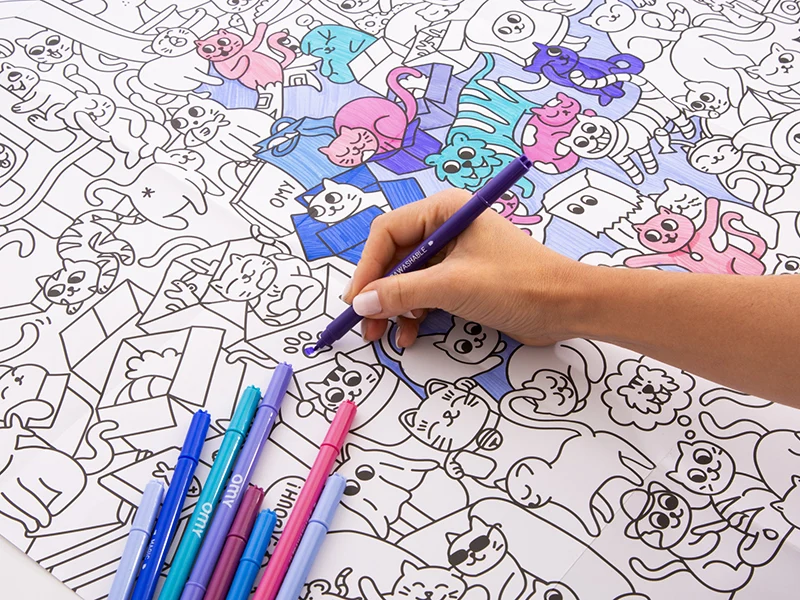 Poster géant à colorier - KITTY - OMY