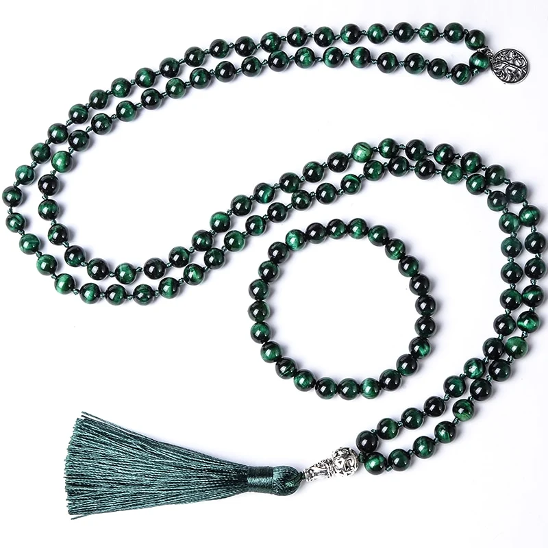 Chapelet de prière vert naturel