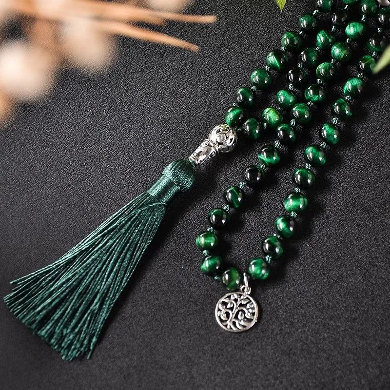 Chapelet de prière vert naturel