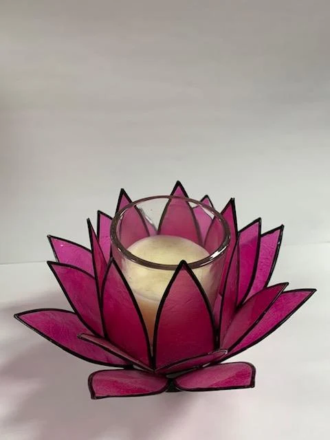 Candle Holder Capiz Flower / Bougeoir Fleur de Capiz