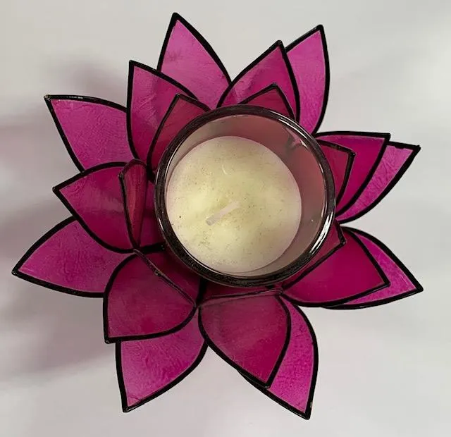 Candle Holder Capiz Flower / Bougeoir Fleur de Capiz